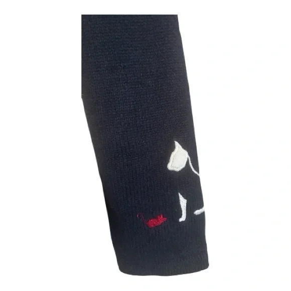 Christopher & Banks Navy and White Cat Sweater Size Large - Picture 7 of 14